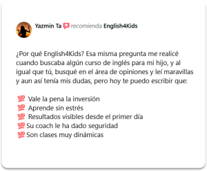 Reseña de un padre de familia: Vale la pena la inversión. Aprende sin estrés. Resultados visibles desde el primer día.